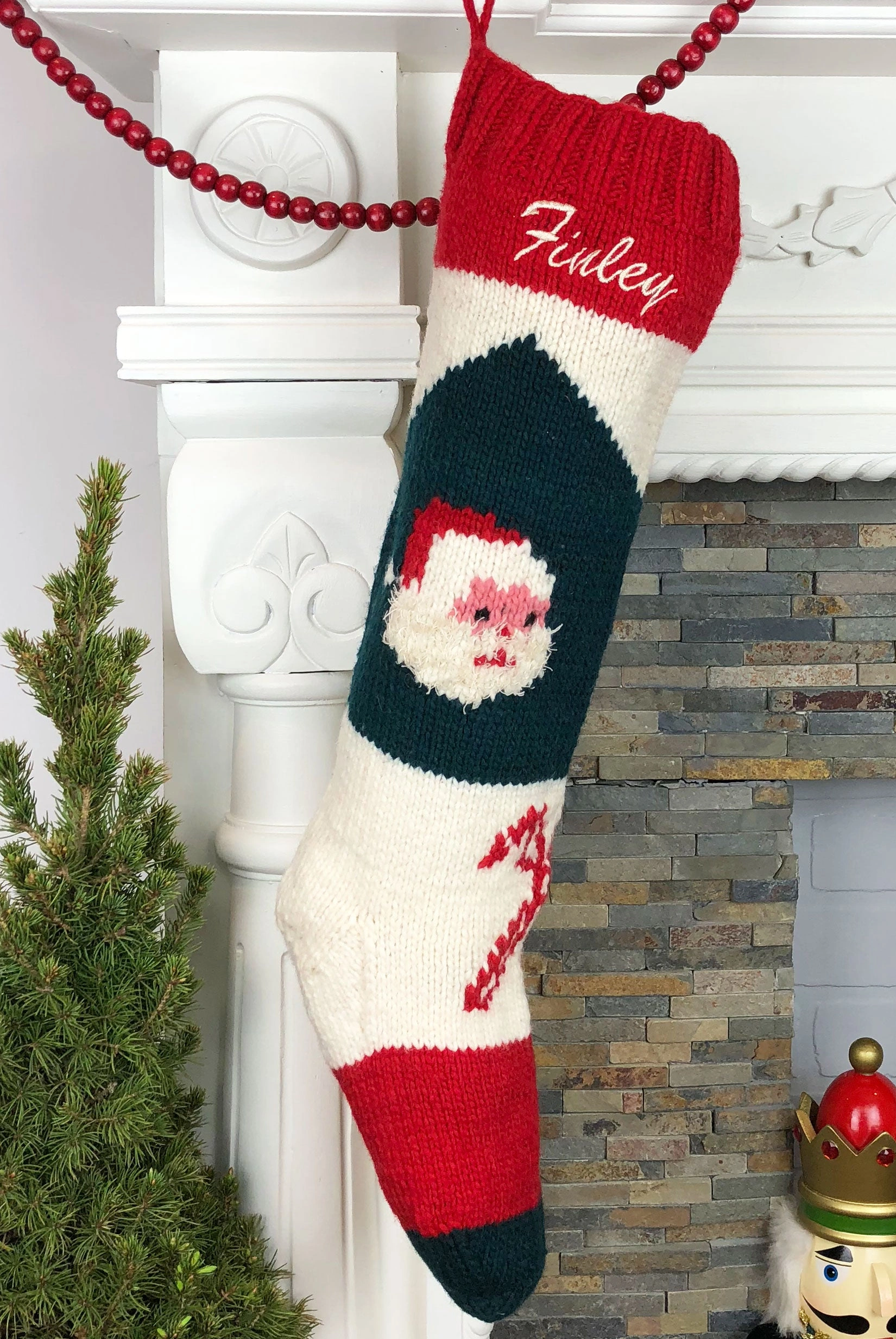 Cozy Knit Christmas Stocking Santa's Gift Just for You Handcrafted Holiday Cheer Personalized & Festive