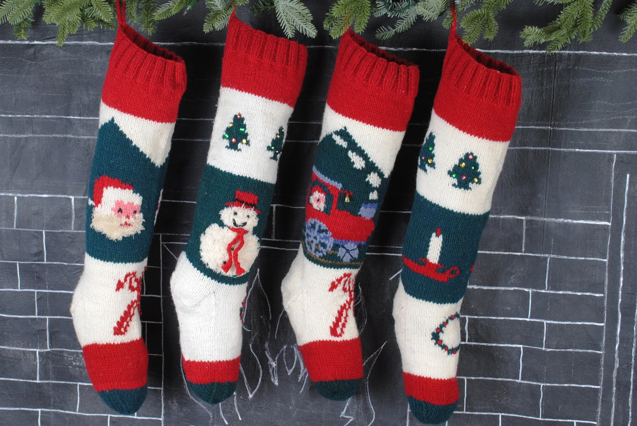 Cozy Christmas Express Personalized Stocking: Hand Knit for Holiday Magic!