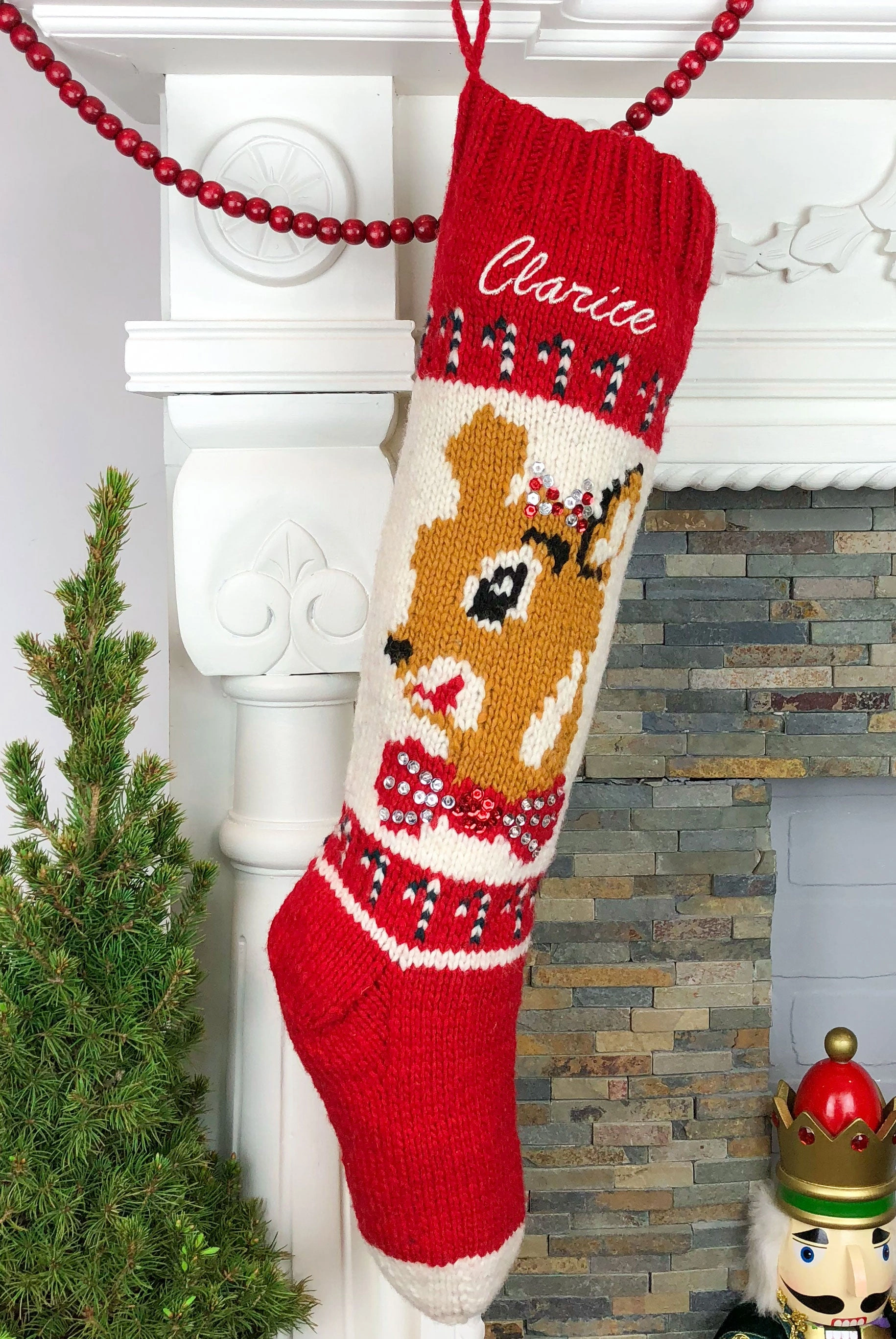 Cozy Clarice Reindeer Christmas Stocking - A Festive Holiday Treat!